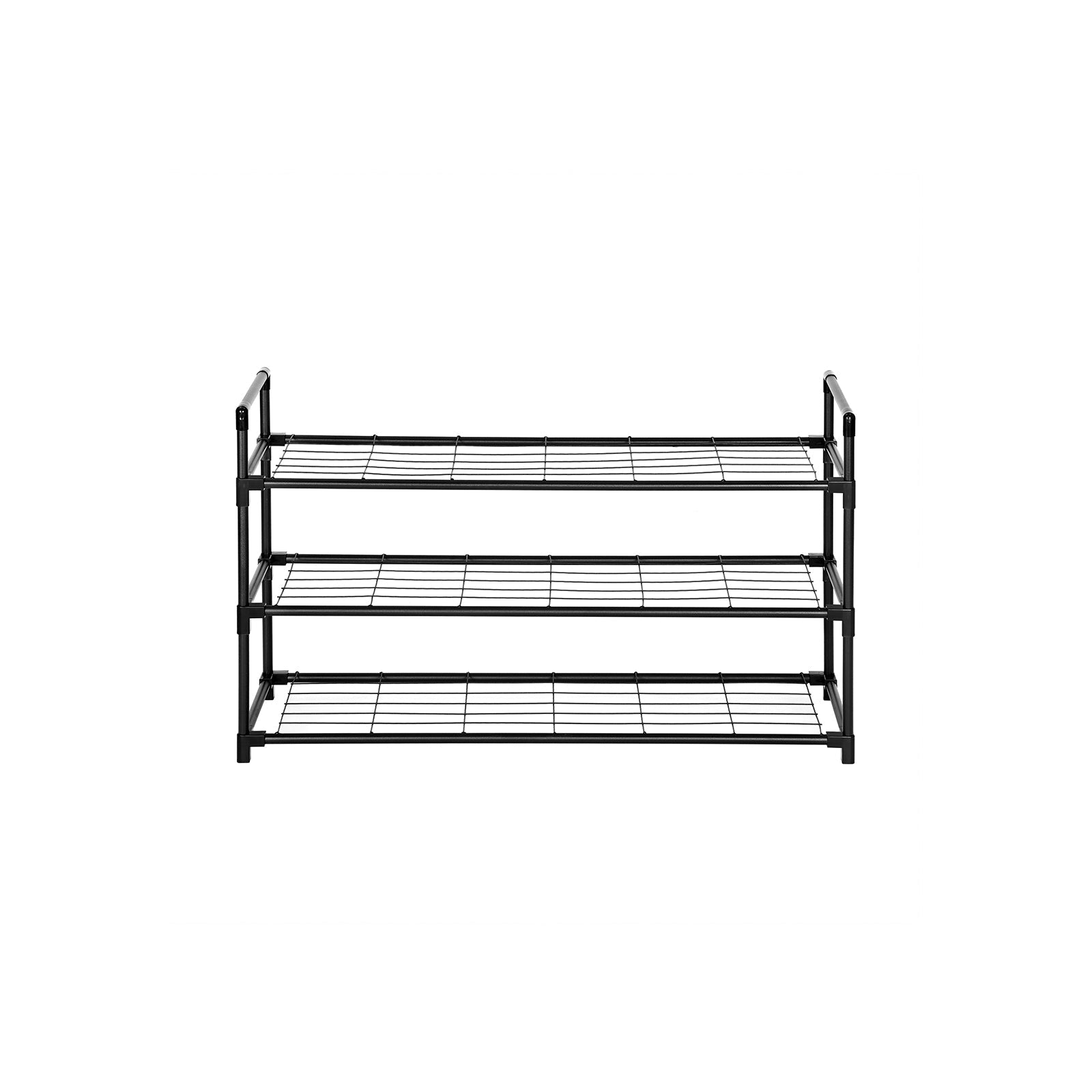 3-Tier Shoe Rack – Metal – Black – Holds Up to 15 Pairs of Shoes