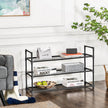 3-Tier Shoe Rack – Metal – Black – Holds Up to 15 Pairs of Shoes
