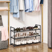 3-Tier Shoe Rack – Metal – Black – Holds Up to 15 Pairs of Shoes