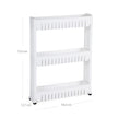 3-Tier Storage Tower – Metal – White – Mobile Design with Wheels