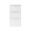 3-Tier Wooden Shoe Cabinet – Rustic Brown – Space-Saving Design with Flip Doors