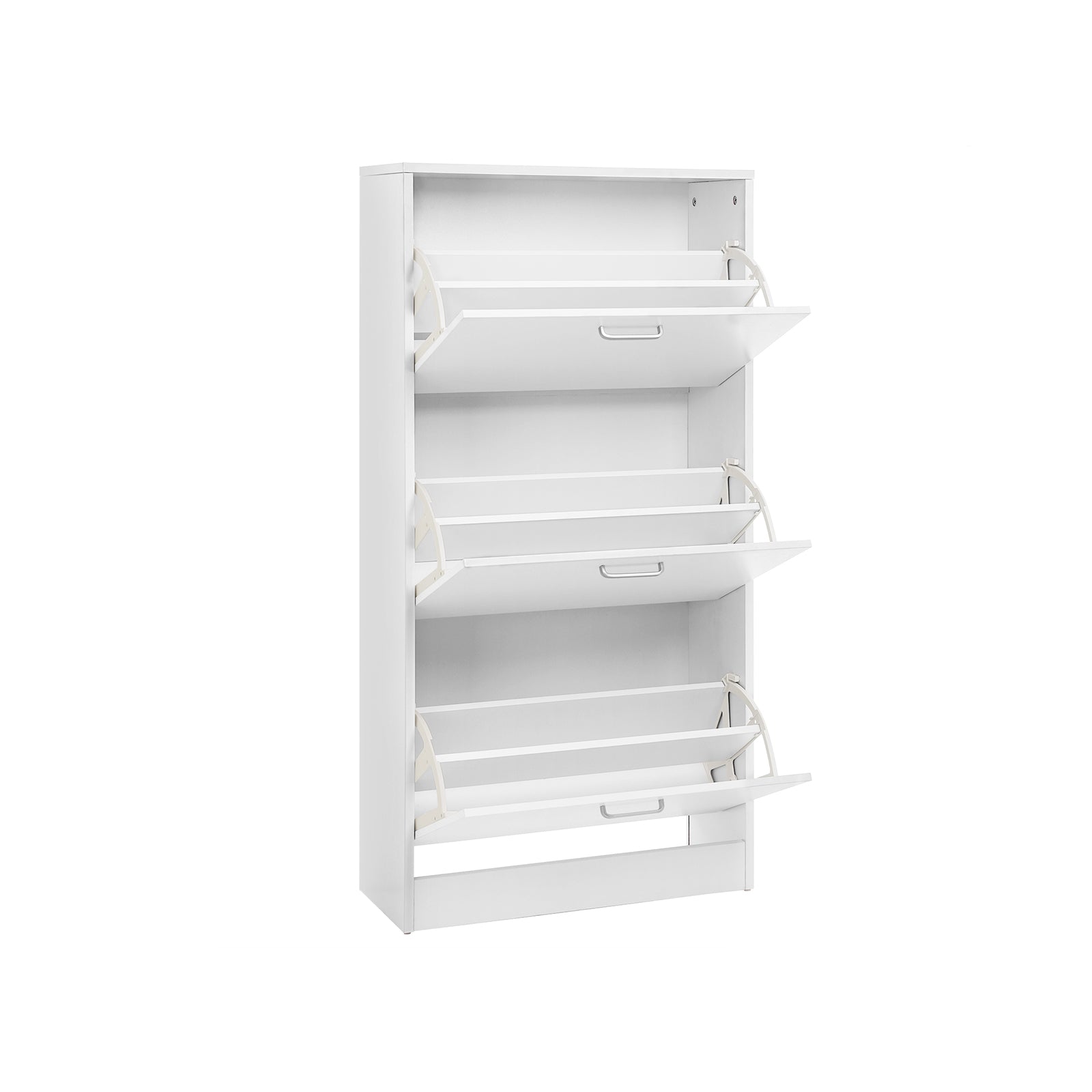 3-Tier Wooden Shoe Cabinet – Rustic Brown – Space-Saving Design with Flip Doors