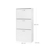 3-Tier Wooden Shoe Cabinet – Rustic Brown – Space-Saving Design with Flip Doors
