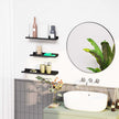Floating Wall Shelves Set – Metal – Black – Industrial Style with Mounting Hardware