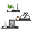 Floating Wall Shelves Set – Metal – Black – Industrial Style with Mounting Hardware