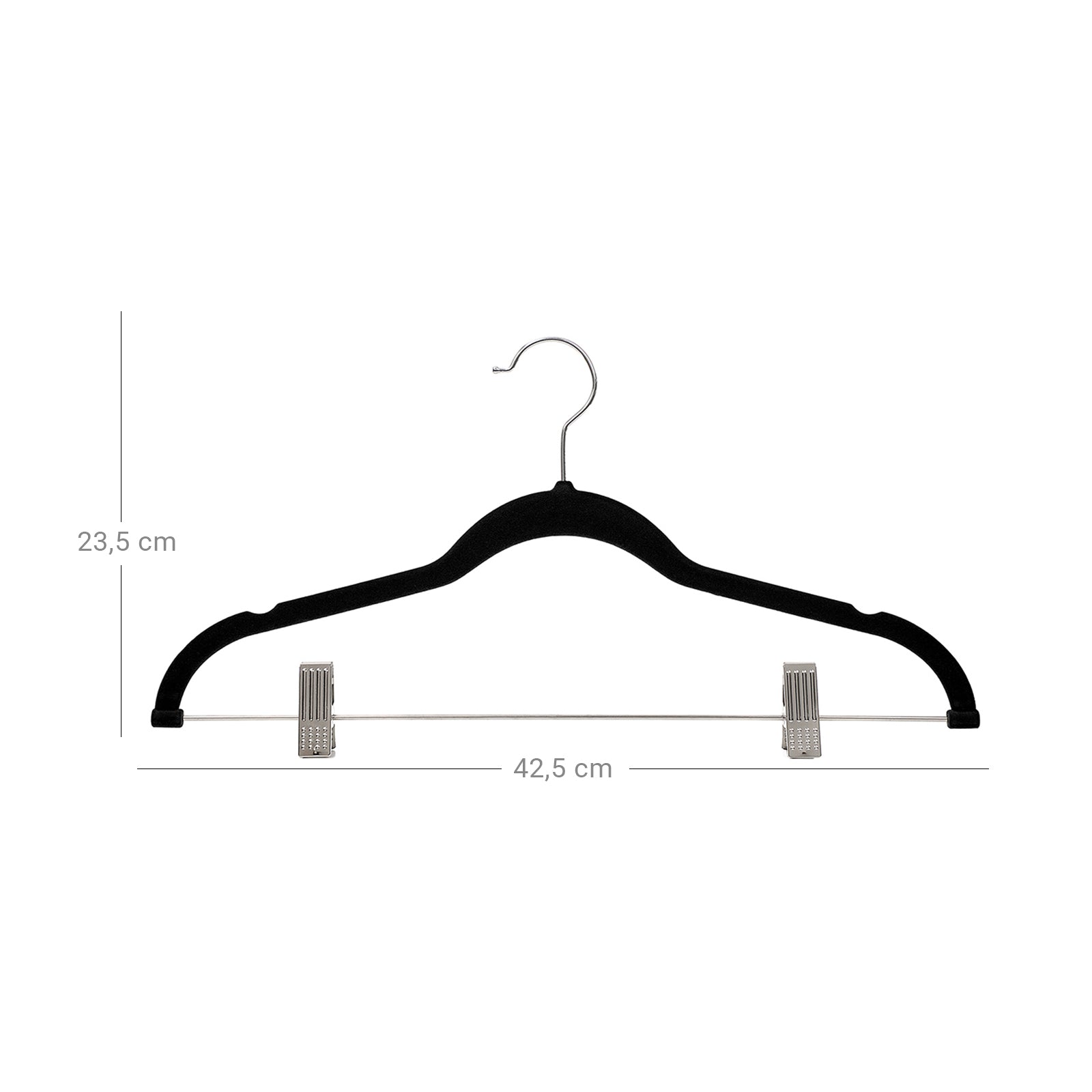 Pants Hangers – Velvet – Grey – 30 Pack with Clips and 360 Rotating Hook