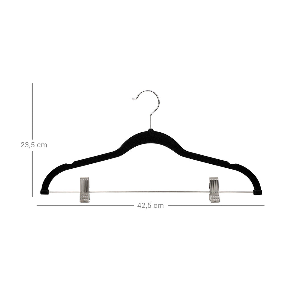 Pants Hangers – Velvet – Grey – 30 Pack with Clips and 360 Rotating Hook