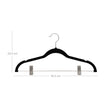 Pants Hangers – Velvet – Grey – 30 Pack with Clips and 360 Rotating Hook