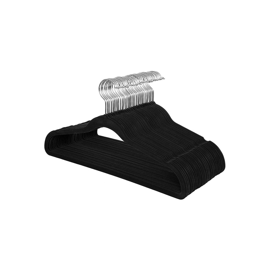 Velvet Hangers Set – Velvet – Black – 30 Thin and Durable Hangers with 360° Swivel Hooks