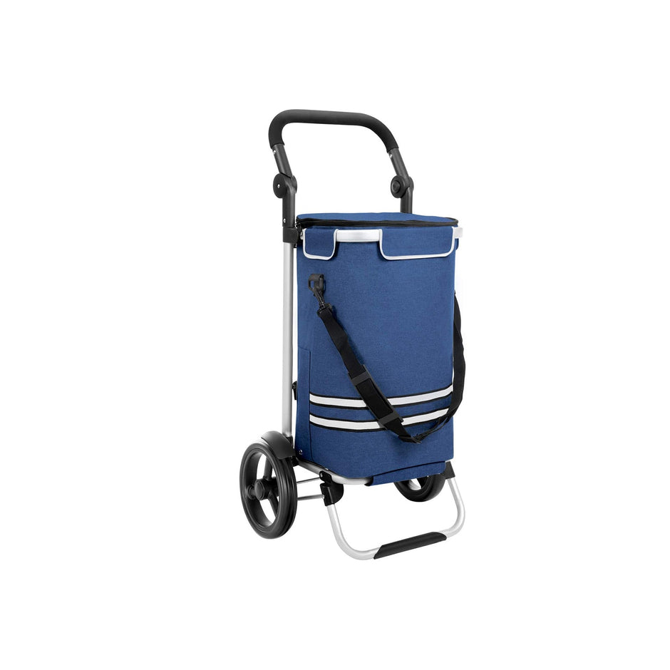 Shopping Trolley – Solid – Grey – 35L Capacity with Insulated Cooling Bag and Detachable Backpack