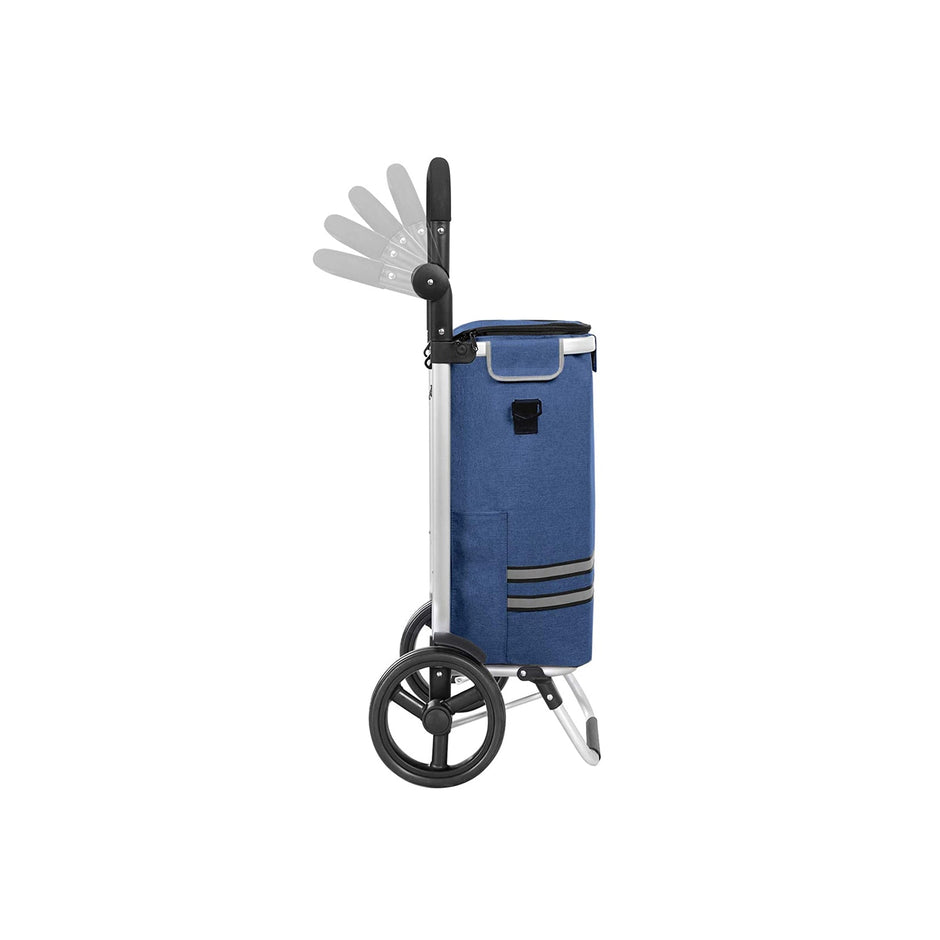Shopping Trolley – Solid – Grey – 35L Capacity with Insulated Cooling Bag and Detachable Backpack