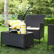 Garden Furniture Set – Polyrattan – Black and Beige – Outdoor Patio and Conservatory Use