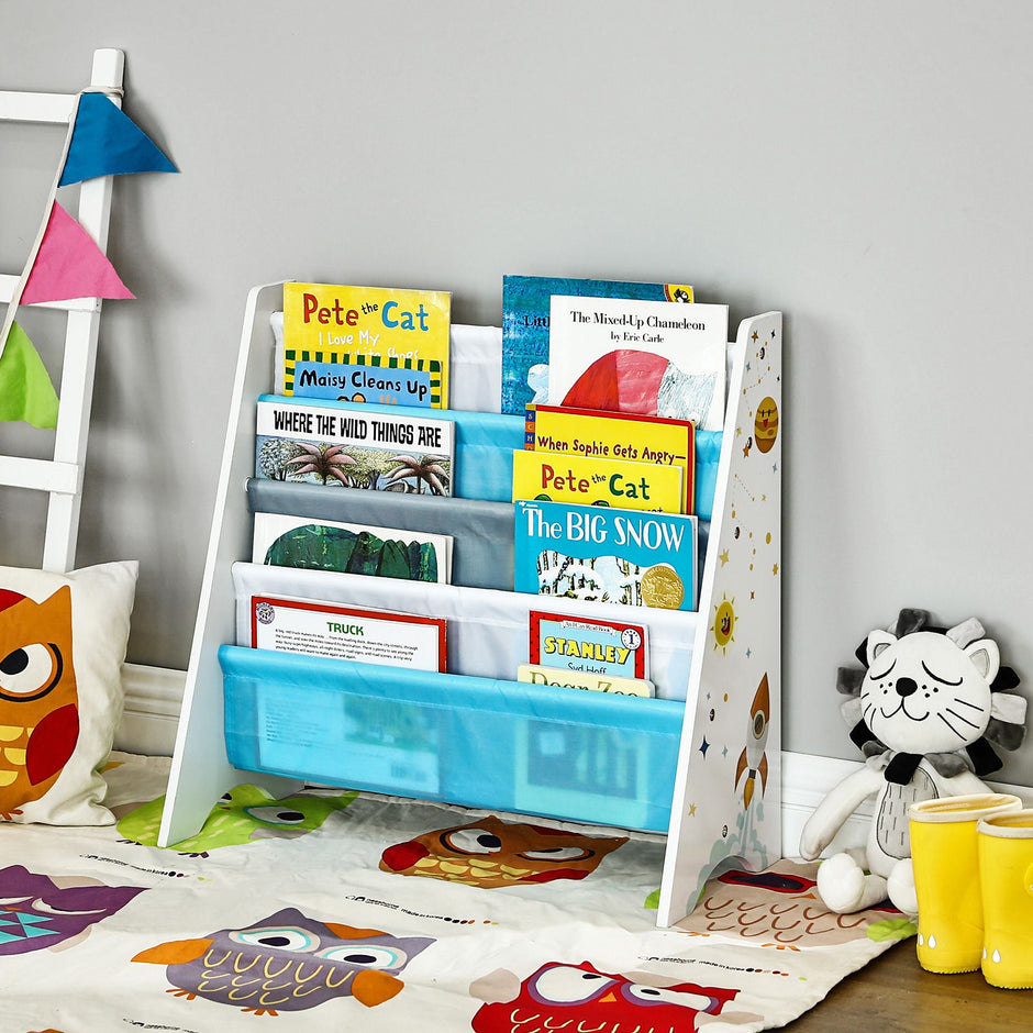 Kids Bookcase – Wood – White – Space-Saving Design with Anti-Tip Kit