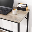 Small Office Table – Steel – Hazelnut Brown and Black – Industrial Design, Easy Assembly