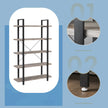 Bookshelf – Wood – Rustic Brown – 5-Tier Industrial Design