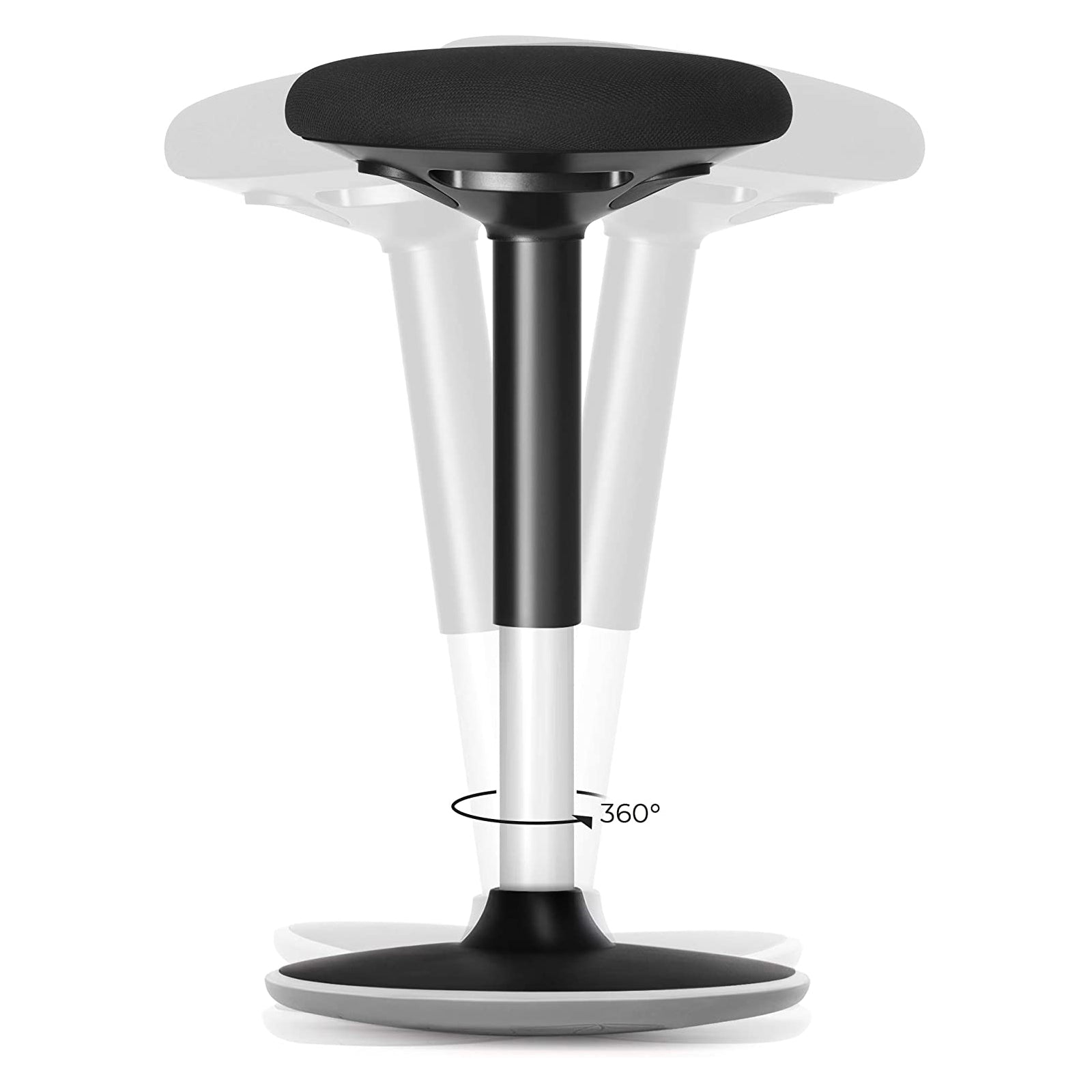 Ergonomic Wobble Stool – Metal – Black – 360° Swivel, Adjustable Height 60-85 cm, No Assembly Required