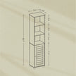 Tall Bathroom Storage Cabinet – Engineered Wood – Rustic Brown – Freestanding with Open and Adjustable Shelves