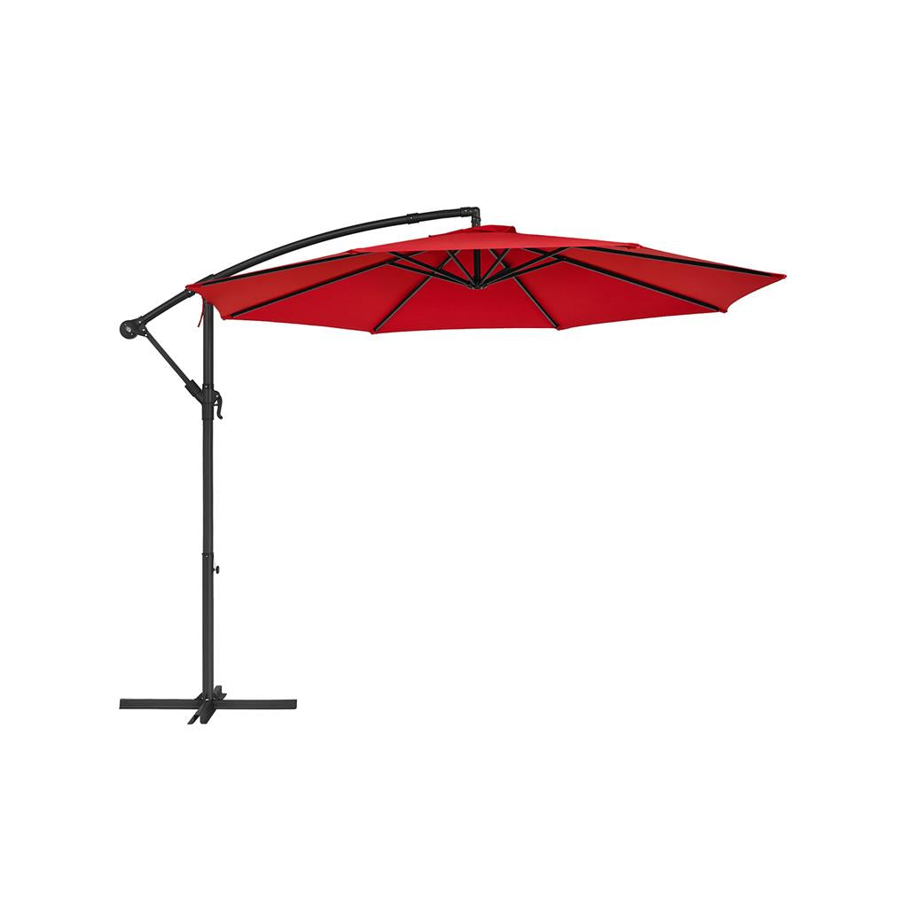 Hanging Patio Umbrella – Fabric – Grey – Crank Mechanism with UPF 50+ Sun Protection