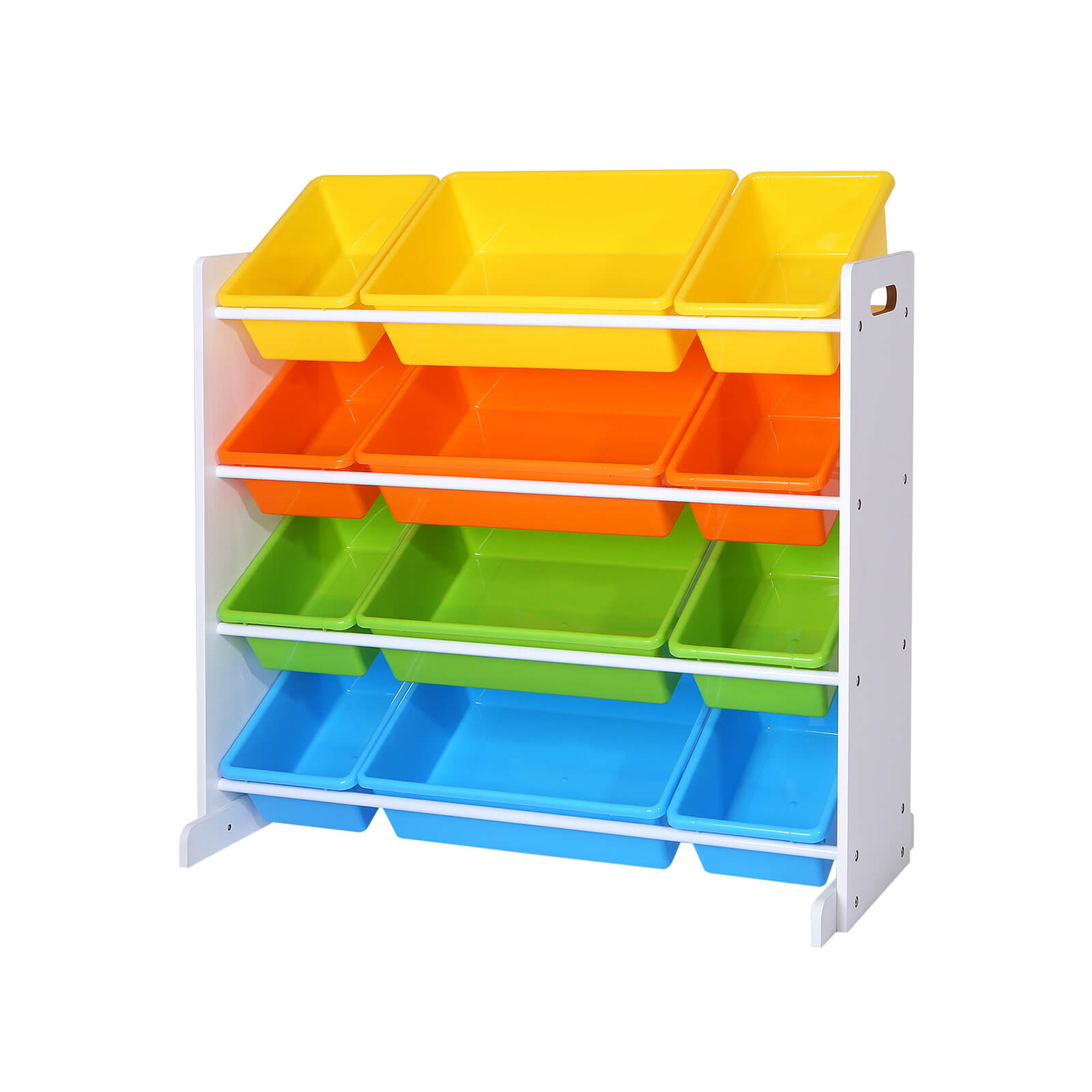 Toy Storage Unit – Density Board – White – Includes 4 Removable PP Containers