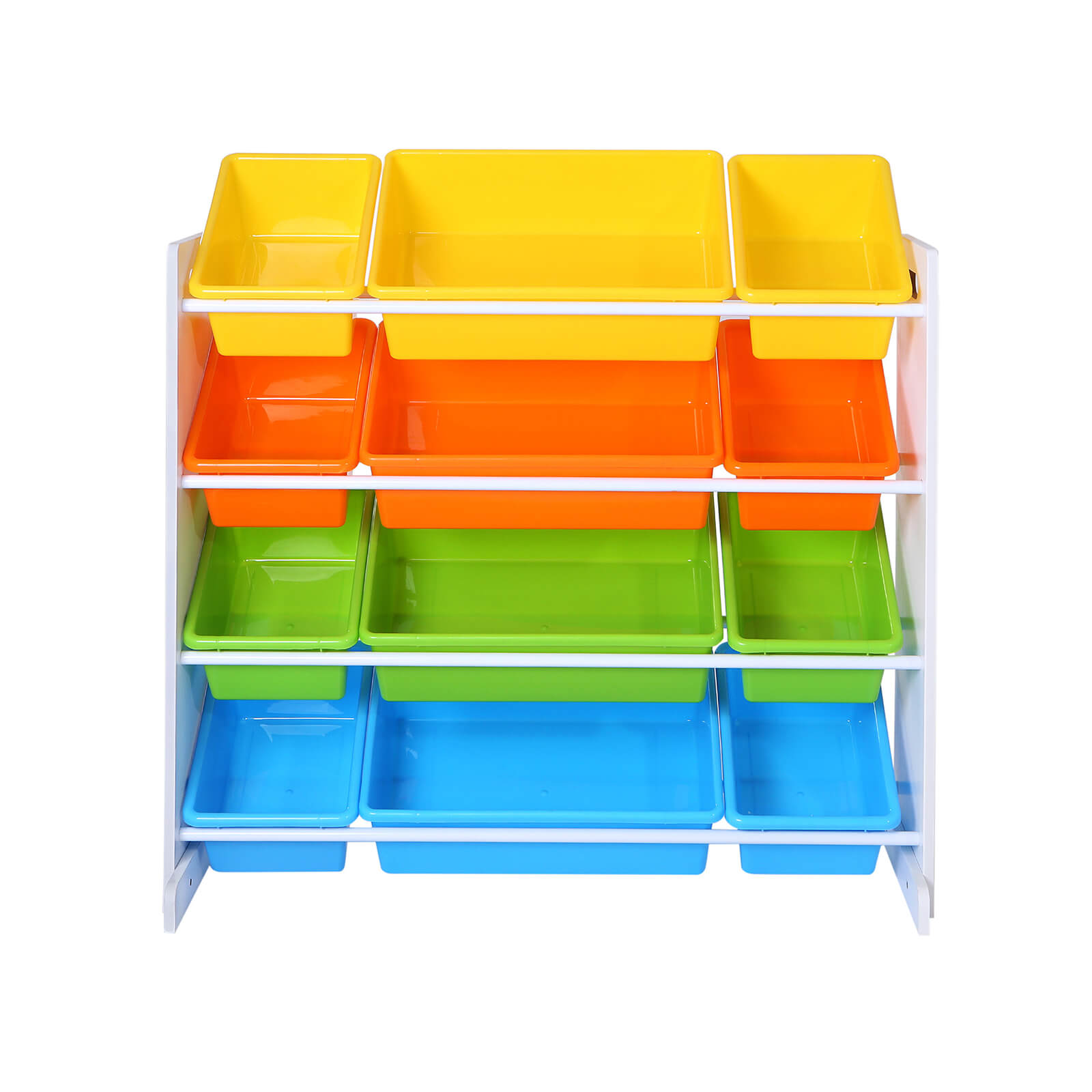 Toy Storage Unit – Density Board – White – Includes 4 Removable PP Containers