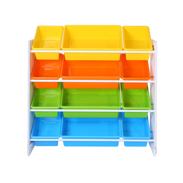 Toy Storage Unit – Density Board – White – Includes 4 Removable PP Containers