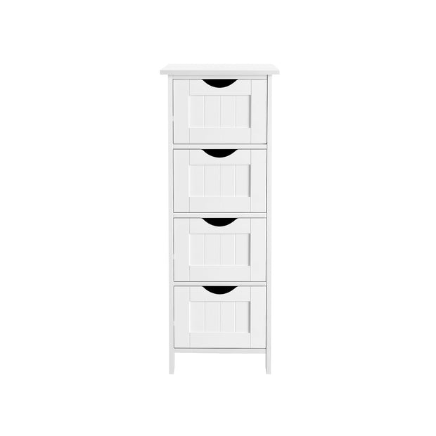 Storage Cabinet – Engineered Wood – Grey – Freestanding with 4 Drawers