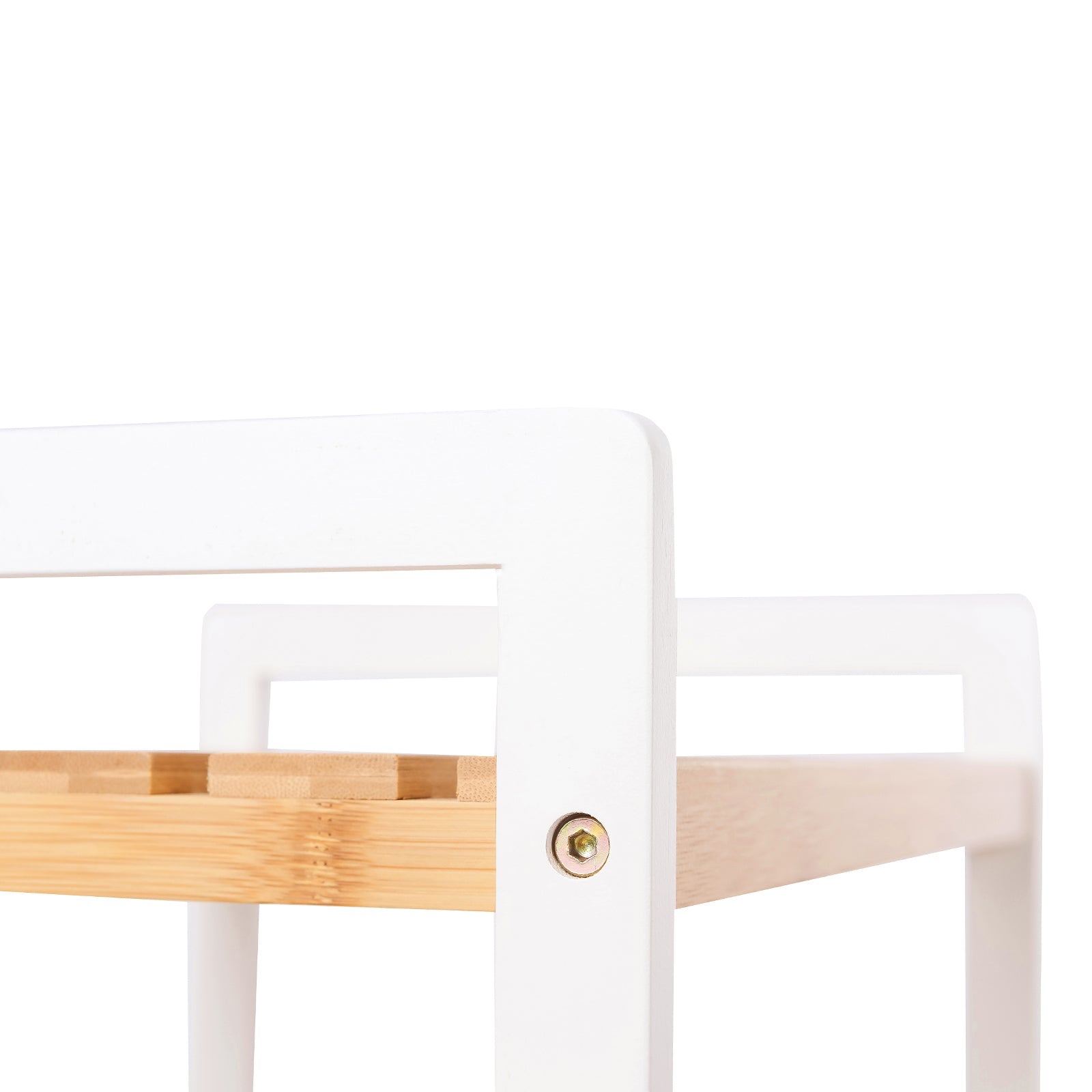 Bathroom Shelf – Bamboo – Natural White – 4 Shelves, Ideal for Multiple Spaces