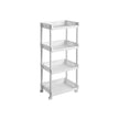 Rolling Kitchen Trolley – Wood – White – 4 Shelves, 86 cm Height