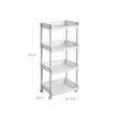 Rolling Kitchen Trolley – Wood – White – 4 Shelves, 86 cm Height