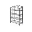 4 Tier Bathroom Shelf – Metal – Black – Versatile Plant Rack and Display