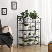 4 Tier Bathroom Shelf – Metal – Black – Versatile Plant Rack and Display