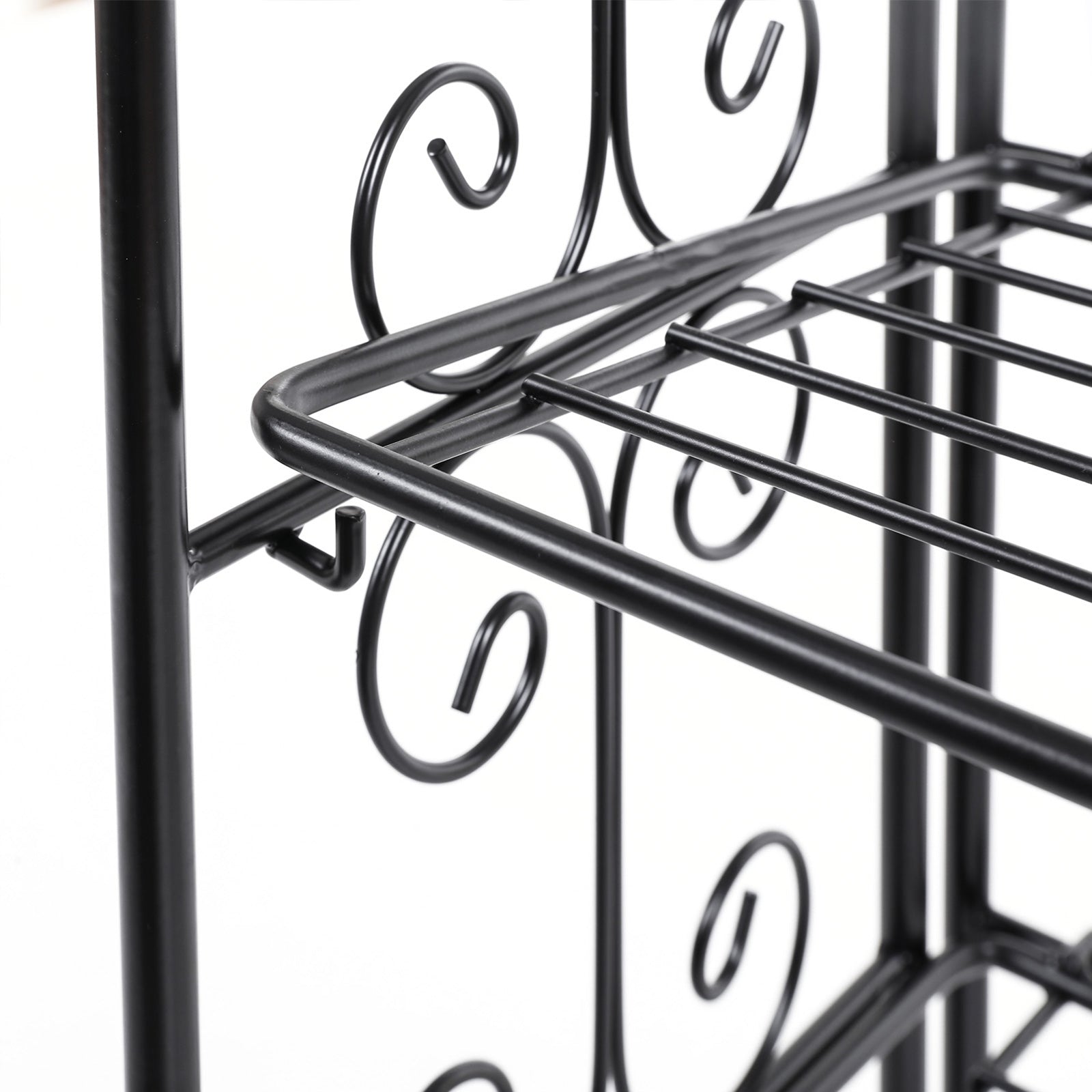 4 Tier Bathroom Shelf – Metal – Black – Versatile Plant Rack and Display