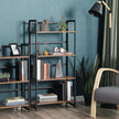 4-Tier Bookshelf – Metal Frame – Rustic Brown – Multifunctional Folding Design