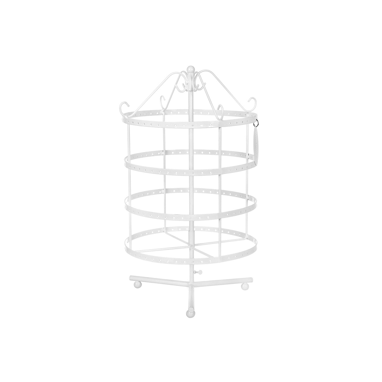 4 Tier Jewellery Stand – Metal – White – Elegant Design