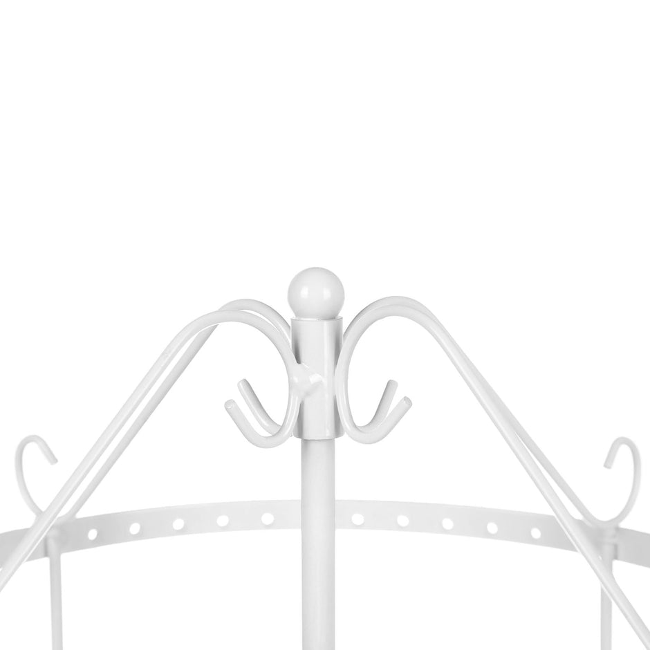 4 Tier Jewellery Stand – Metal – White – Elegant Design