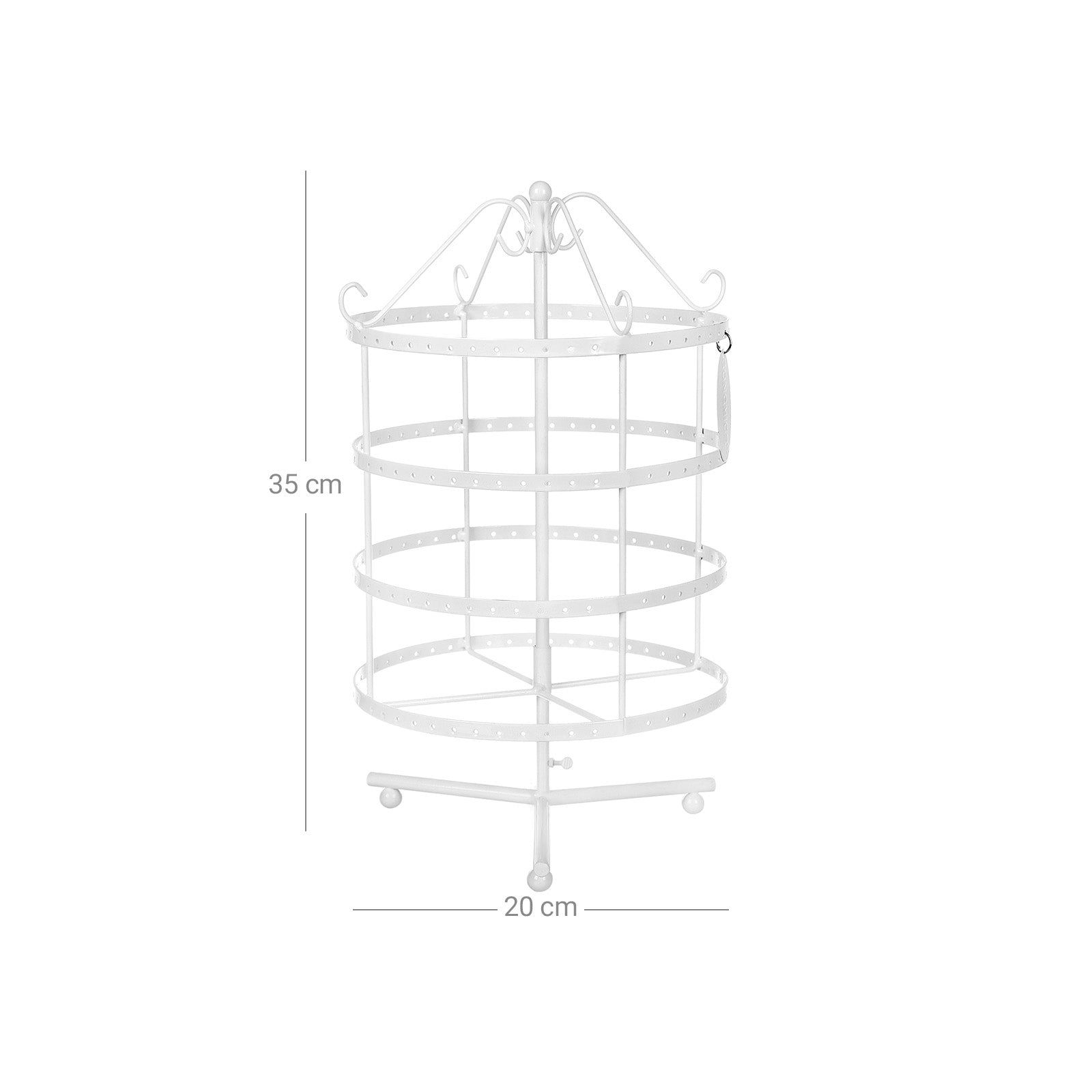4 Tier Jewellery Stand – Metal – White – Elegant Design