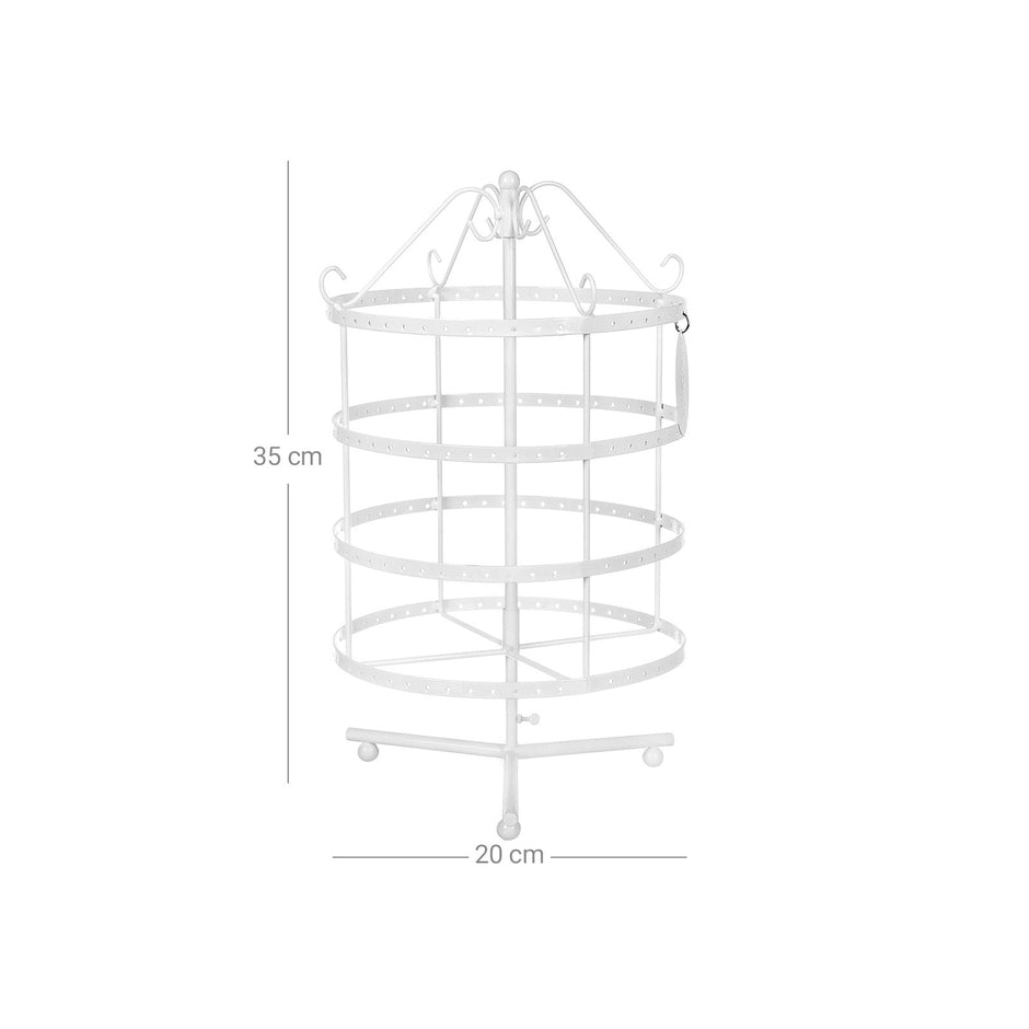 4 Tier Jewellery Stand – Metal – White – Elegant Design