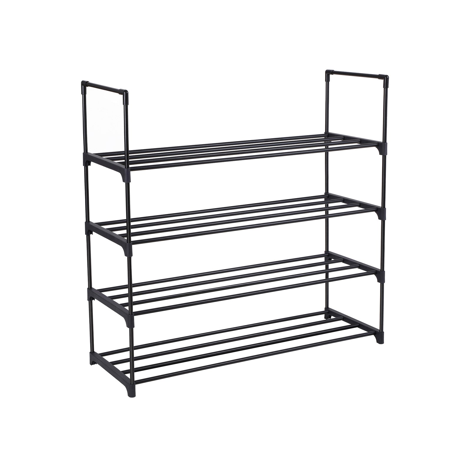 4 Tier Shoe Rack – Metal – Grey – Capacity for 20 Pairs of Shoes