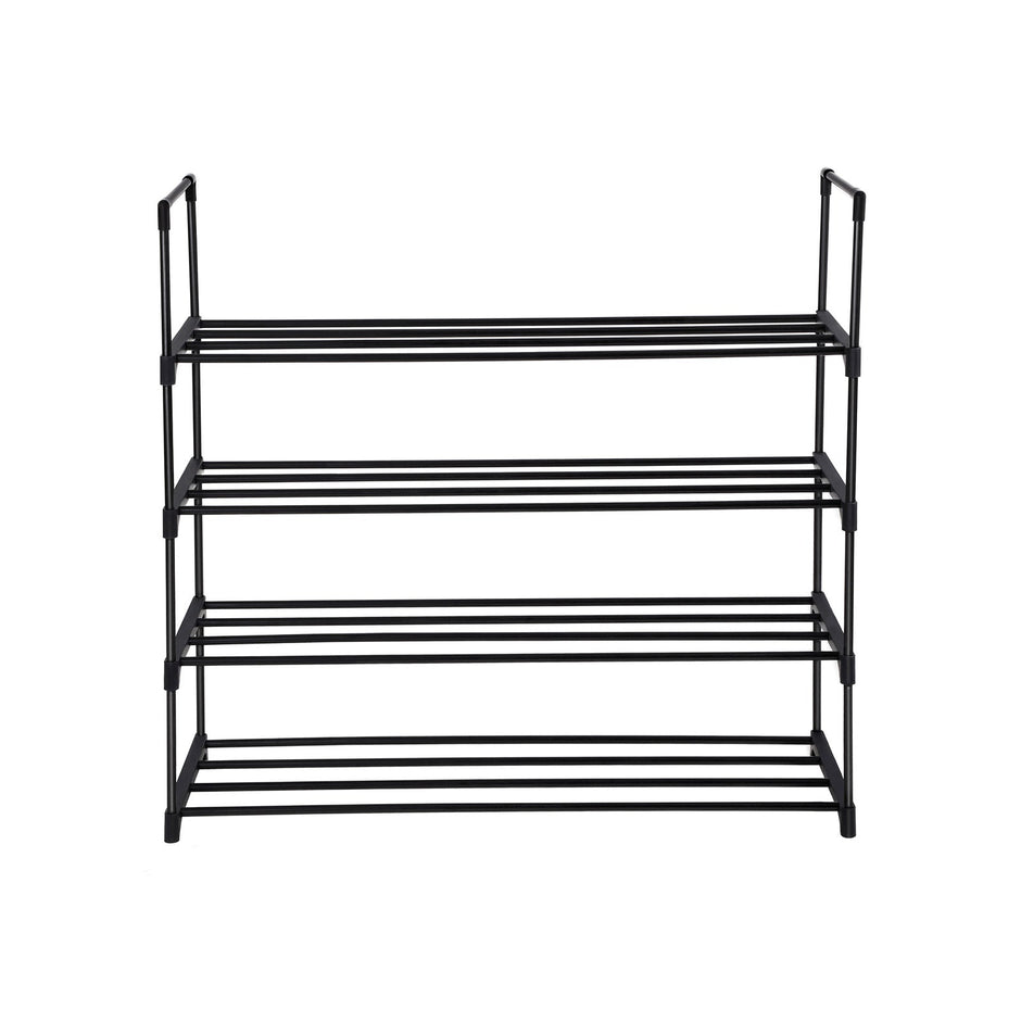 4 Tier Shoe Rack – Metal – Grey – Capacity for 20 Pairs of Shoes