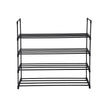 4 Tier Shoe Rack – Metal – Grey – Capacity for 20 Pairs of Shoes