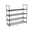 4 Tier Shoe Rack – Metal – Grey – Capacity for 20 Pairs of Shoes