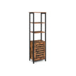 Tall Storage Cabinet – Steel – Rustic Brown and Black – Adjustable Shelves and Space-Saving Design