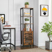 Tall Storage Cabinet – Steel – Rustic Brown and Black – Adjustable Shelves and Space-Saving Design