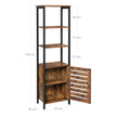 Tall Storage Cabinet – Steel – Rustic Brown and Black – Adjustable Shelves and Space-Saving Design