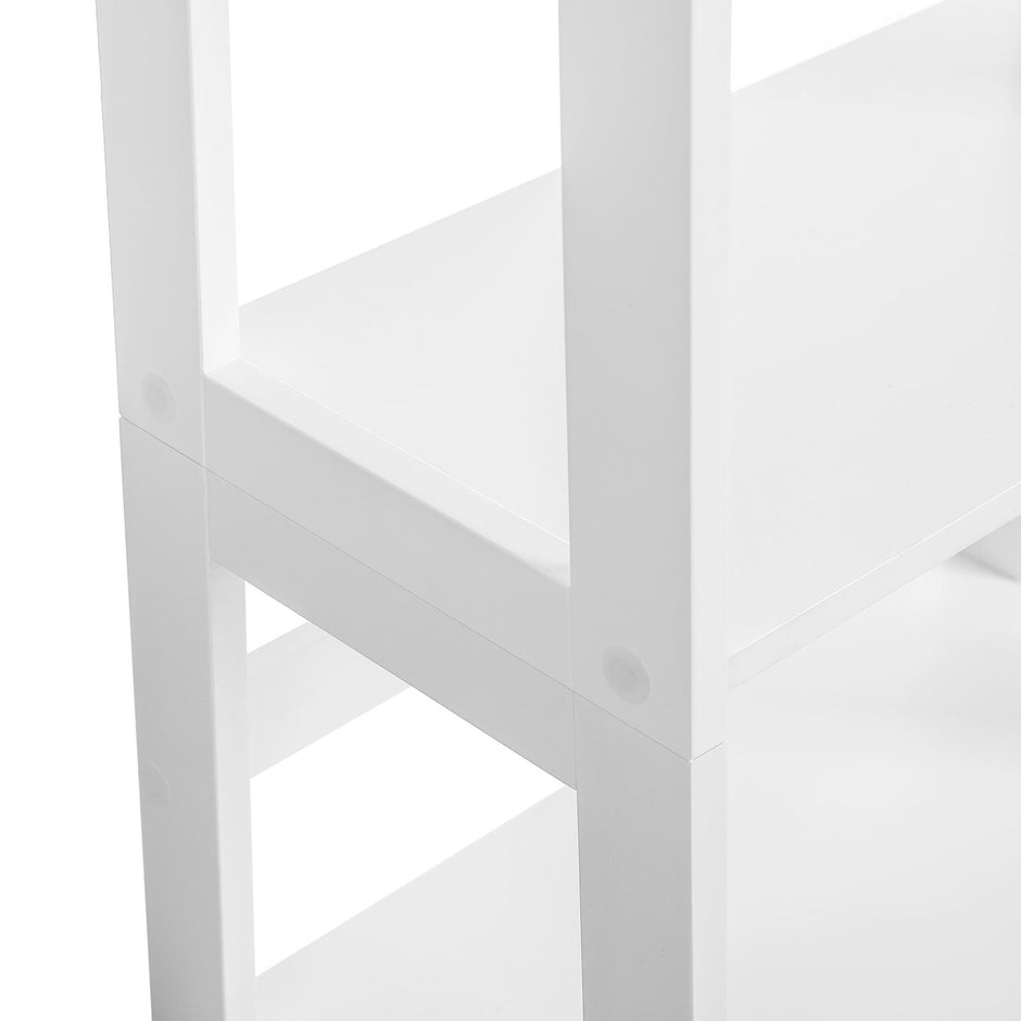 4-Tier Bookcase – Wood – White – Multifunctional Storage Shelf