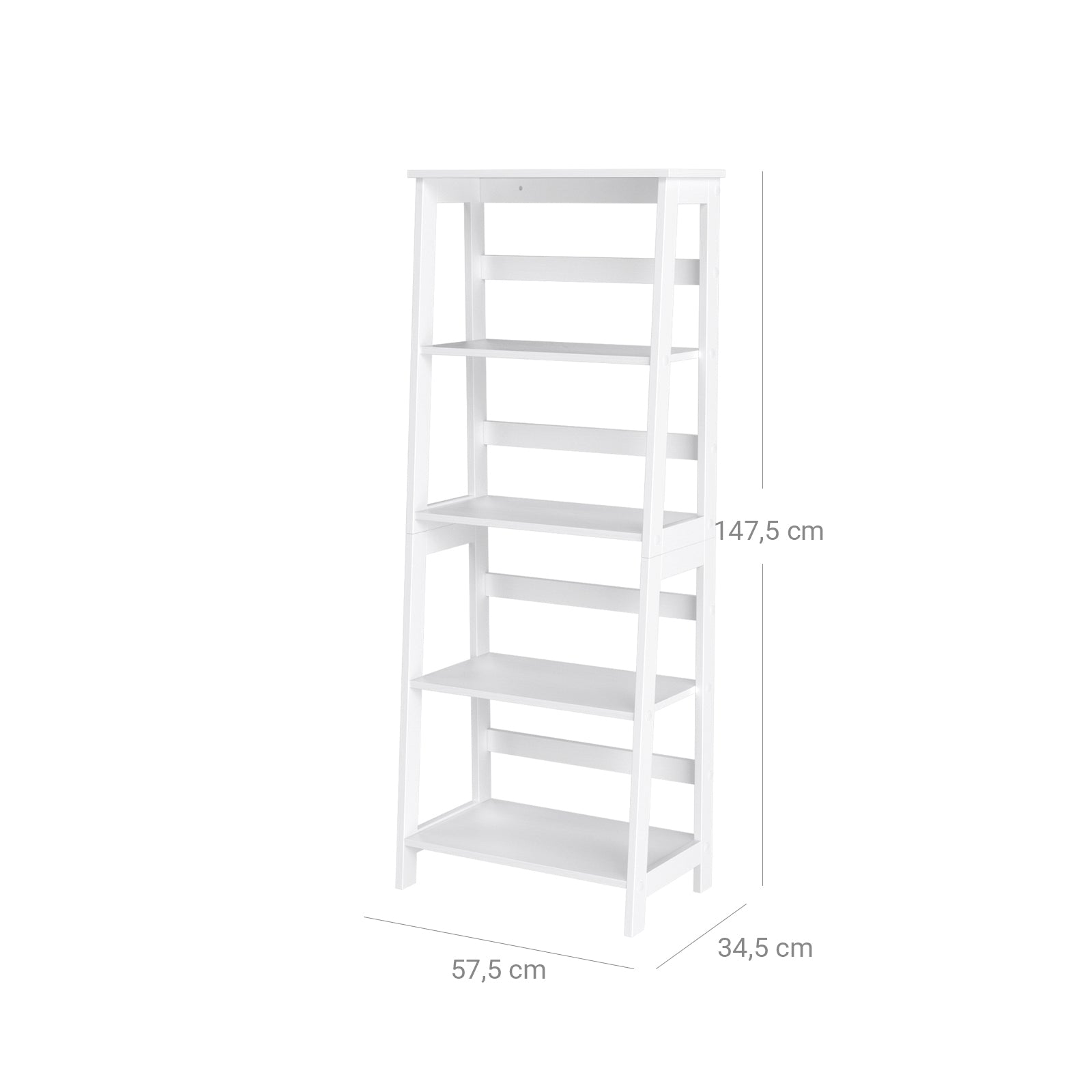 4-Tier Bookcase – Wood – White – Multifunctional Storage Shelf