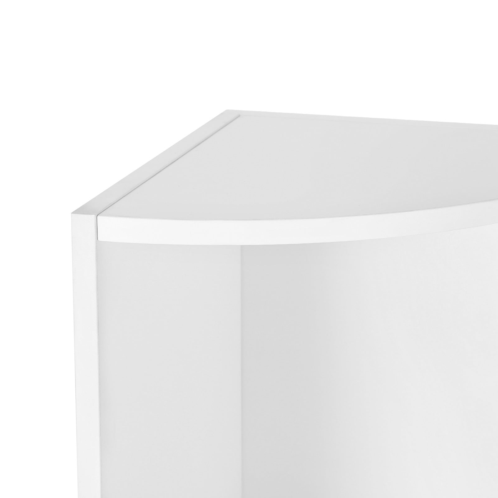 4-Tier Corner Shelf – Wood – White – Freestanding Display Storage