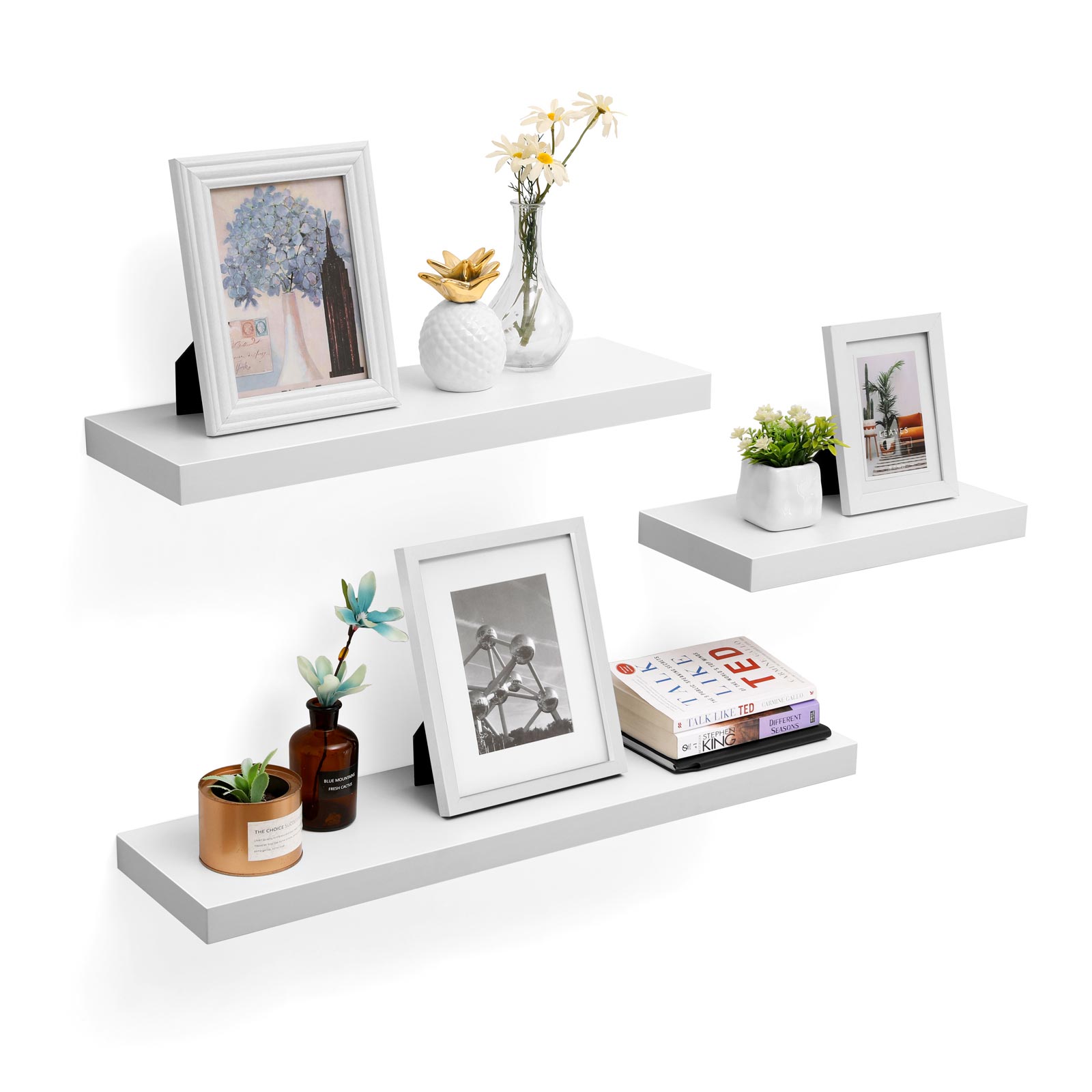 Floating Shelf – MDF – Rustic Brown – 40 cm Wall Mounted Display Storage