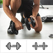 Adjustable Dumbbell Set – Cast Iron – Orange – 20kg with Extra Barbell Bar