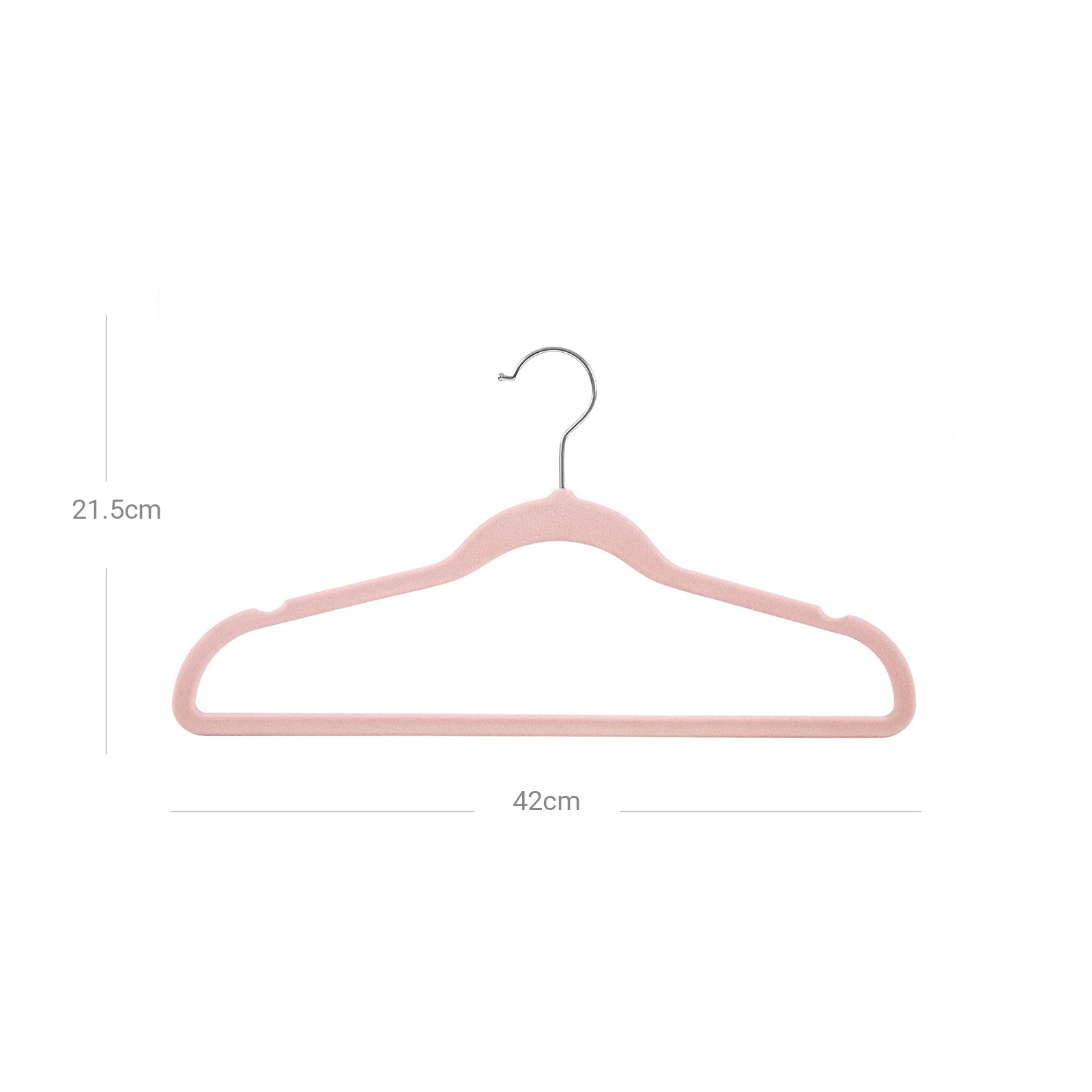 Velvet Hangers – Durable Velvet – Black – 42 cm Long, Thin Design with 360° Swivel Hooks